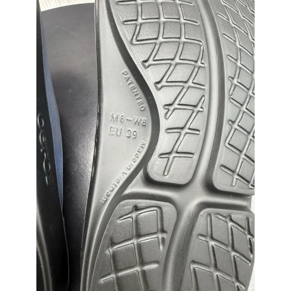 OOFOS OOahh Luxe Womens Size 8 Frost Sparkle Blue Slip On Recovery Slide Sandals